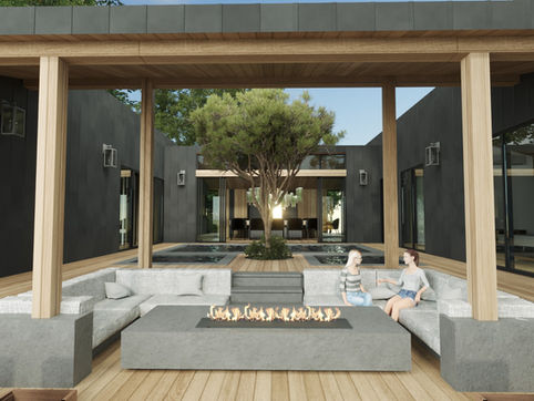 Exterior of the bathhouse Design. Folsom, CA