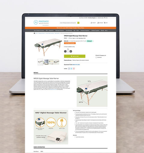 Massage Warehouse Product Description Page