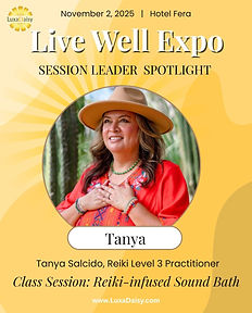 Tanys Reiki Level 3 Sound Bath Leader at LuxaDaisy Live Well Expo