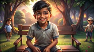 after-the-game--tushar--a-7-year-old-boy--sits-in-