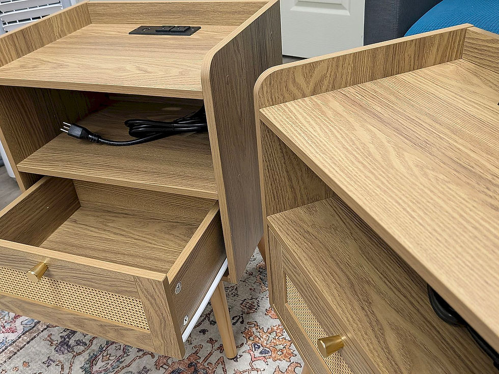 Thumbnail: Rattan Nightstands/End tables Set of 2