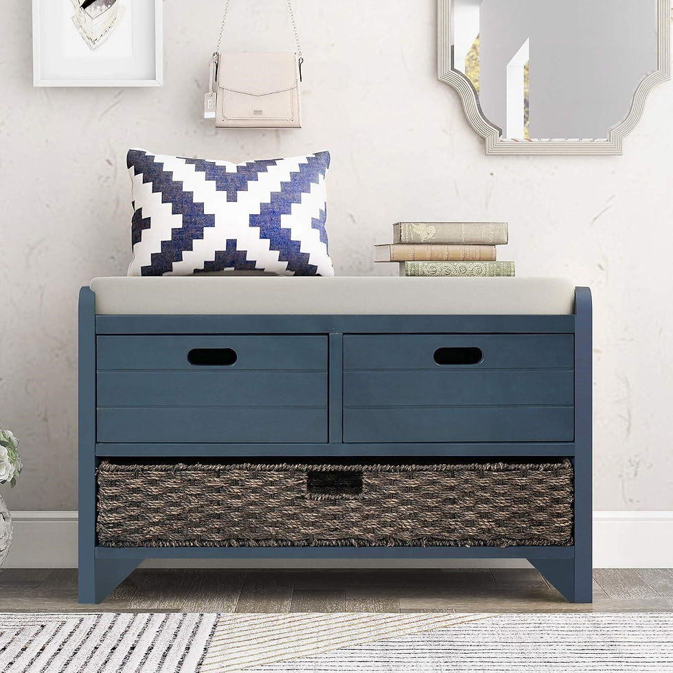 Thumbnail: Entryway Bench with 2 Drawers & Basket