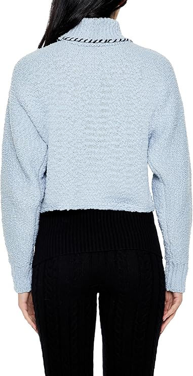 Thumbnail: Forever 21 Women's Whipstitched Turtleneck Sweater Light Blue (XS) NWT