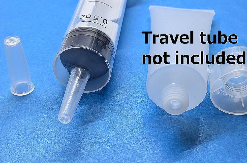 Thumbnail: 2oz Syringe to fill Lotion Shampoo Travel Tubes with small holes