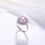 Thumbnail: 925 Sterling Silver 18k Angel Eyes Ring Natural Diamond Cluster Custom