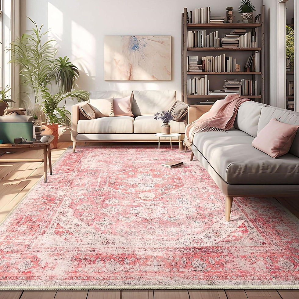 Thumbnail: 8x10 Washable Area Rug Pink