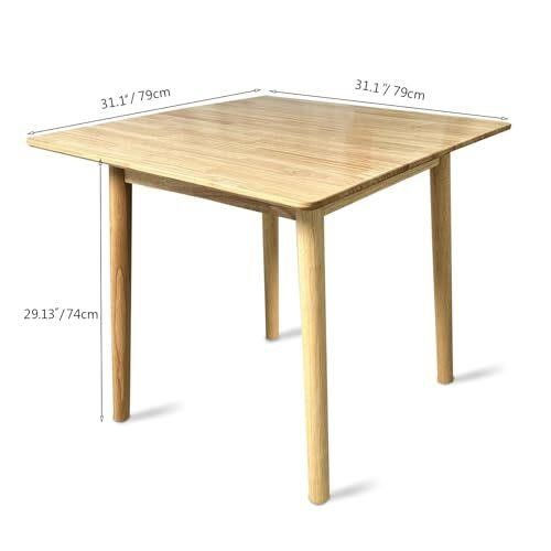 Thumbnail: Solid Wood Rectangular Dining Table, Natural (31.5"/80cm)