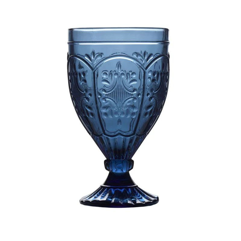 Thumbnail: Set of 12 - Trestle 12 oz. Blue Indigo Goblet Glass