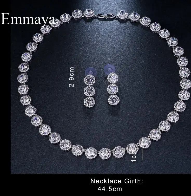 Thumbnail: Round White Gold Color AAA Cubic Zircon Jewelry Set