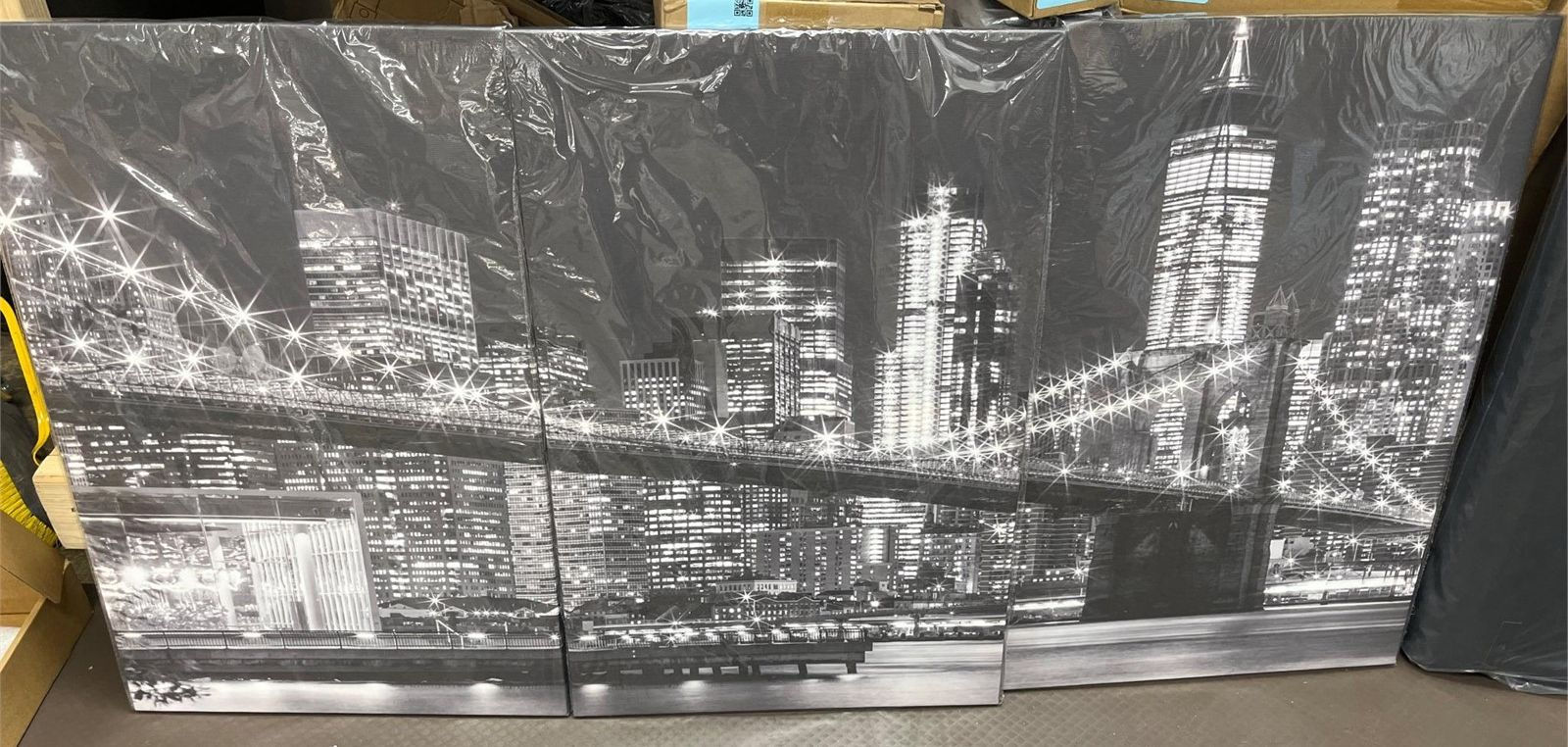 NYC Wall Art New York City Manhattan at Night 3-pc canvas
