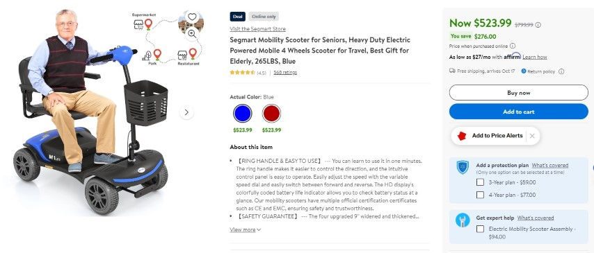 Thumbnail: Segmart M1 Lite Heavy Duty Mobility Scooter