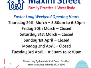 Easter Long Weekend Opening Hours