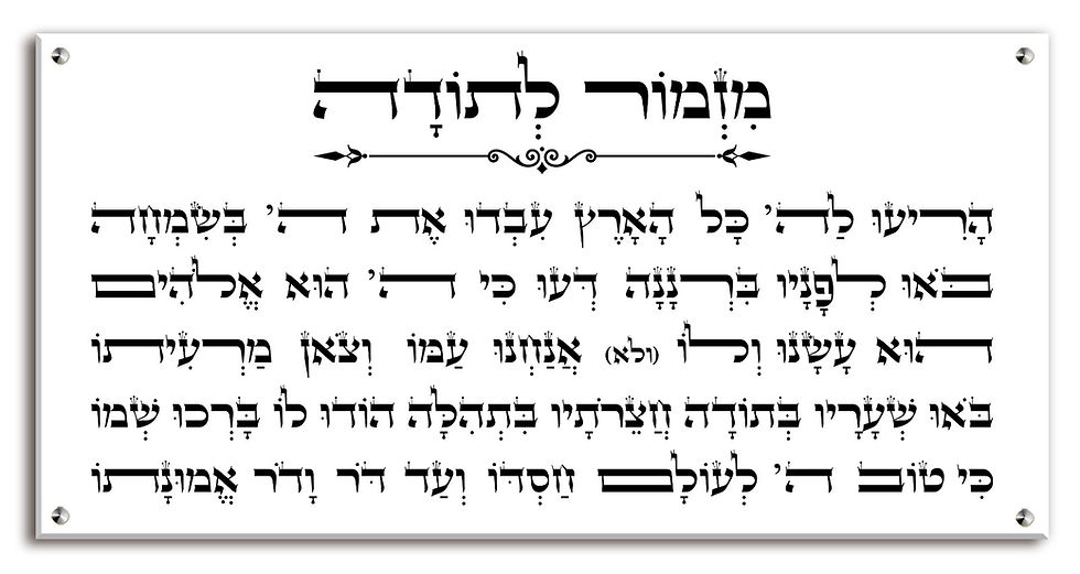 תמונה ממוזערת: תמונה לבית מזמור לתודה - תמונת קיר מזמור לתודה