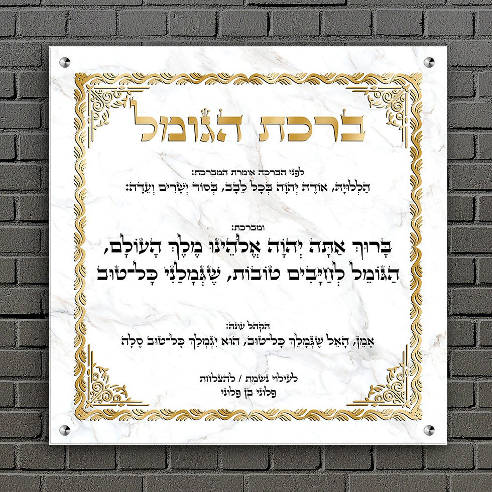 תמונה ממוזערת: שלט ברכת הגומל לבית כנסת