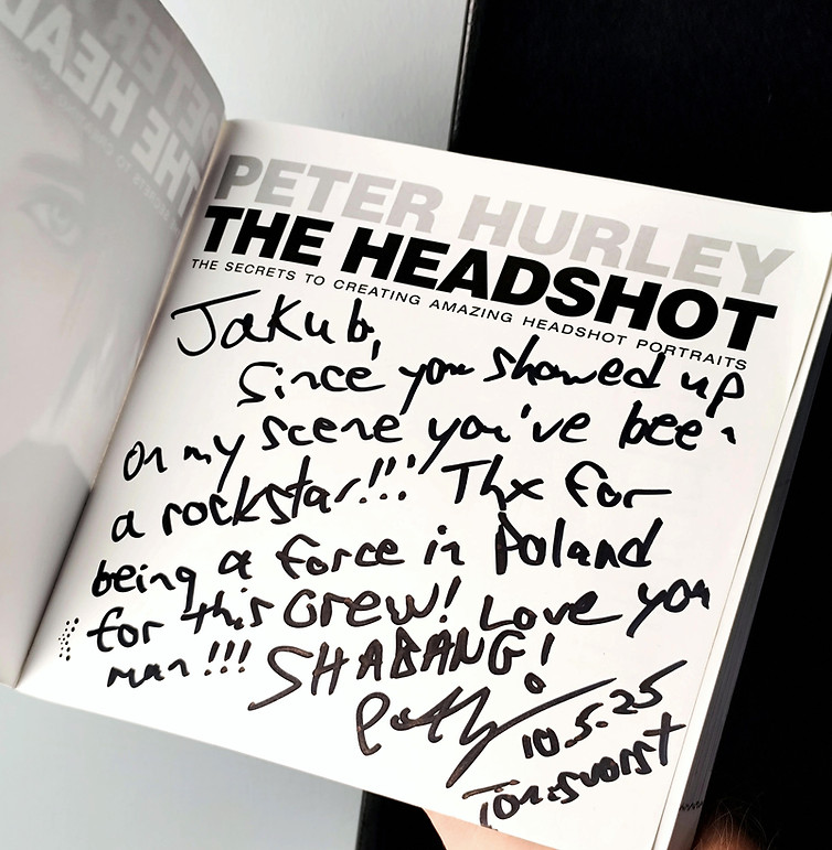 Ksiazka-TheHeadshot-autor -Peter-Hurley-dedykacja-dla-fotografa-Jakuba-Strumillo-podpisana