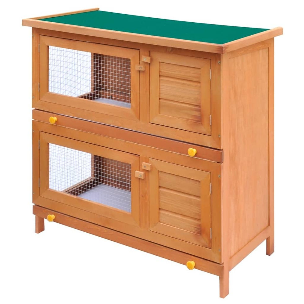 Thumbnail: Outdoor Rabbit Hutch Small Animal House Pet Cage 4 Doors Wood