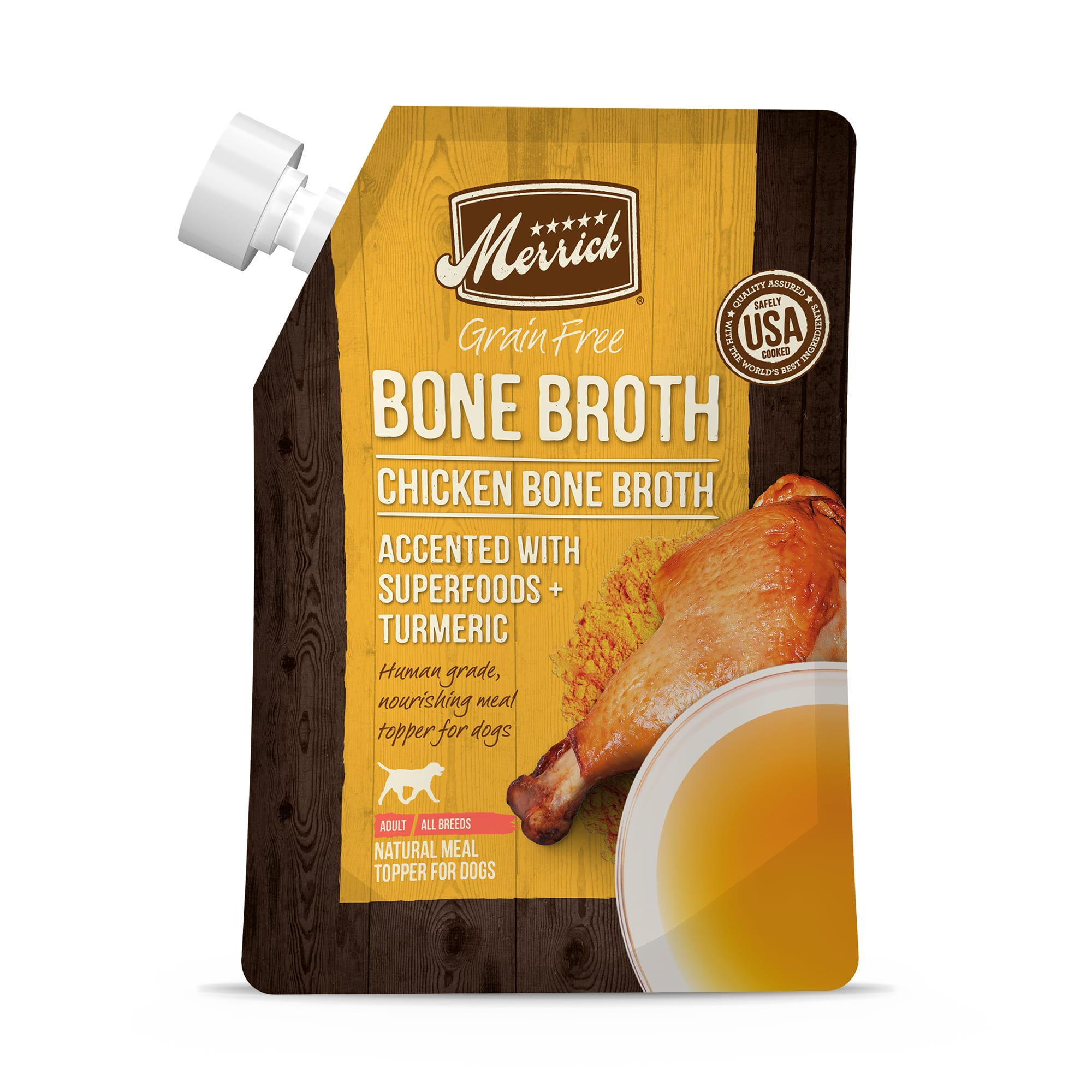 Merrick Bone Broth Chicken Dog Food, Case of 10, 16 oz each