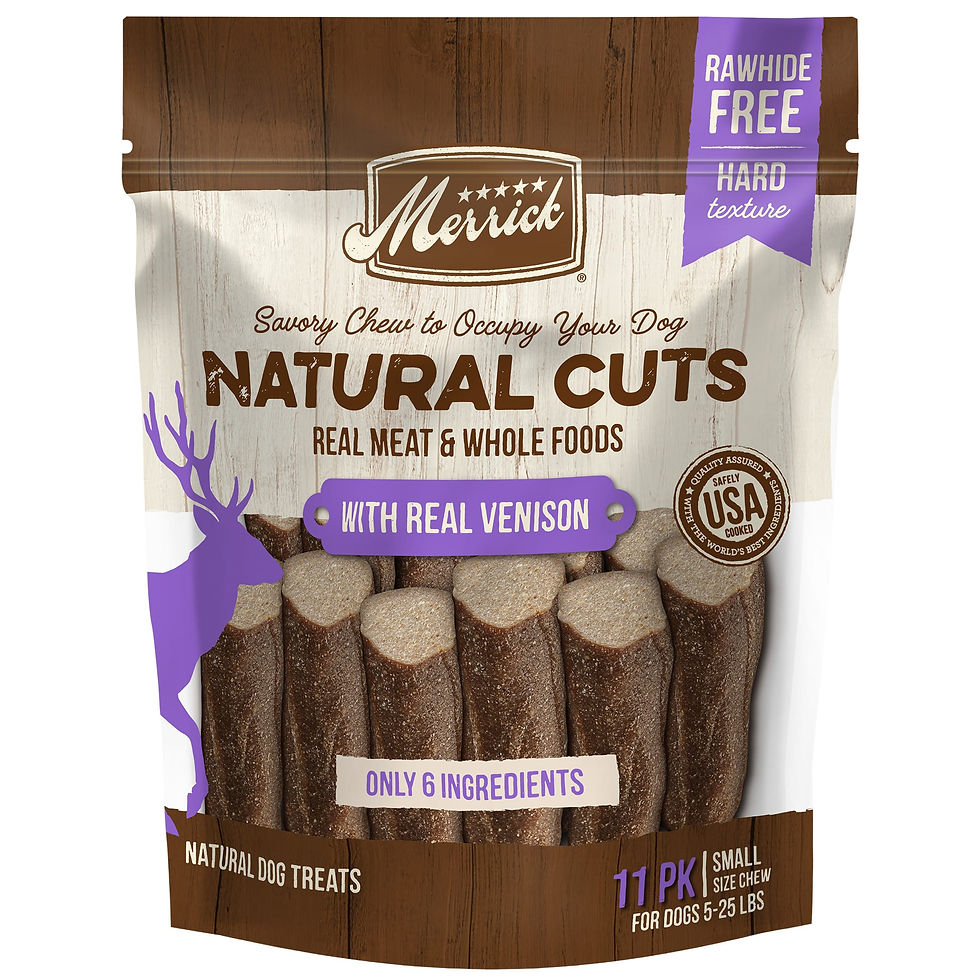 Thumbnail: Merrick Natural Cuts Dog Treats, Chew with Venison for Small Dogs, Pack of 11