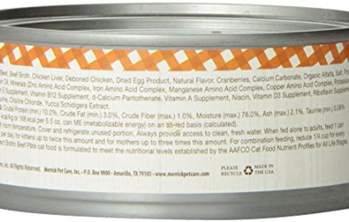 Thumbnail: Merrick Purrfect Bistro Beef Cat Food, Case of 24, 5.5 oz each