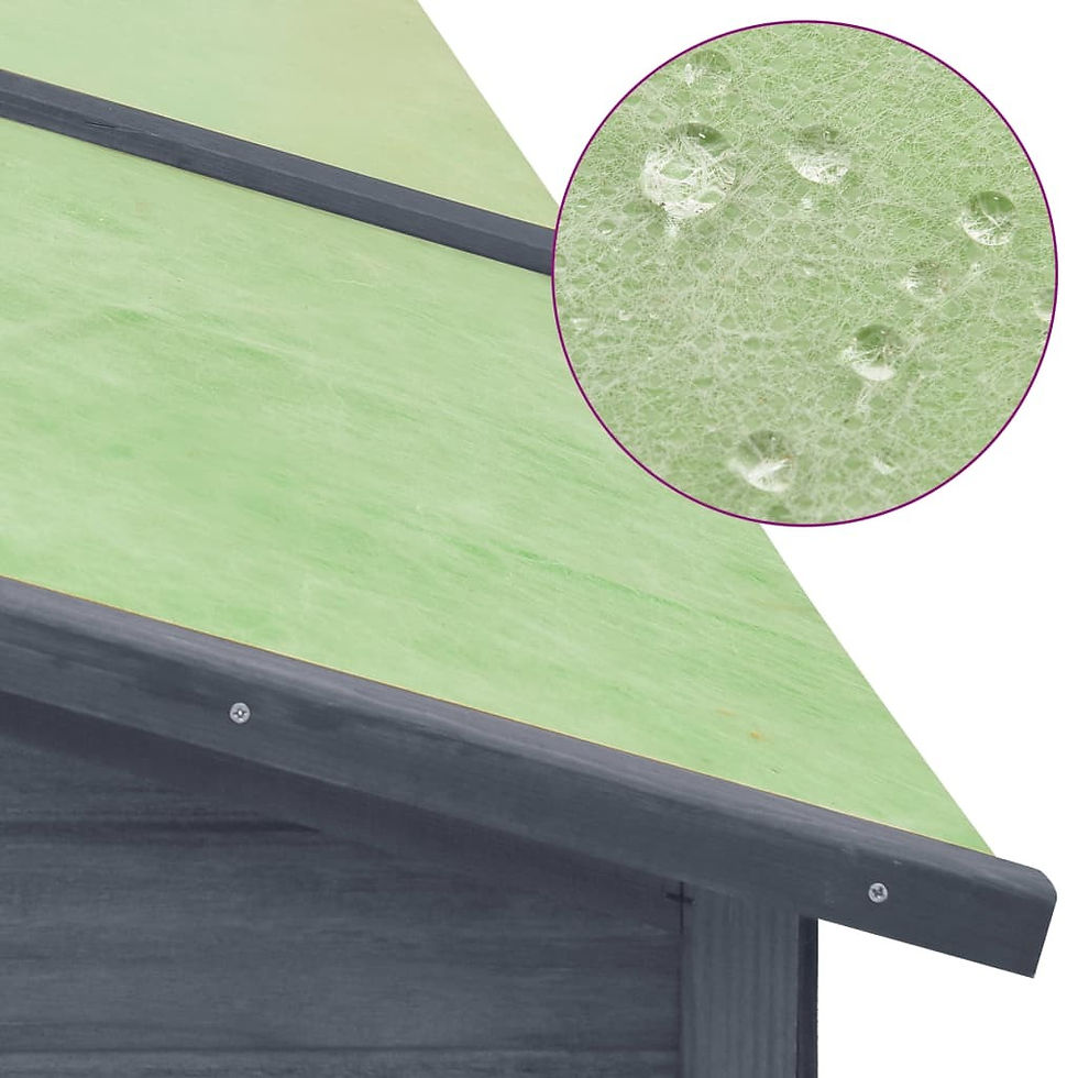 Thumbnail: Outdoor Rabbit Hutch with Run Gray and White Solid Fir Wood