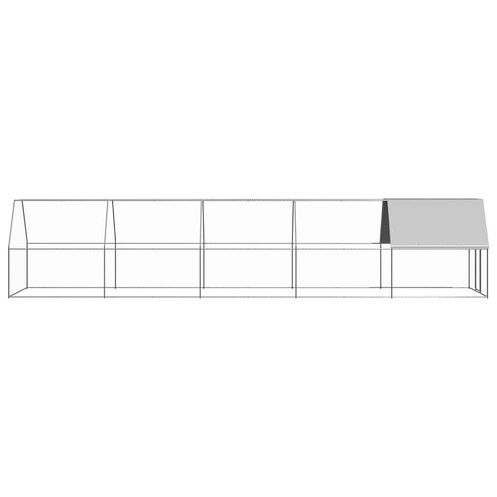 Thumbnail: Outdoor Chicken Cage 6.6'x32.8'x6.6' Galvanized Steel