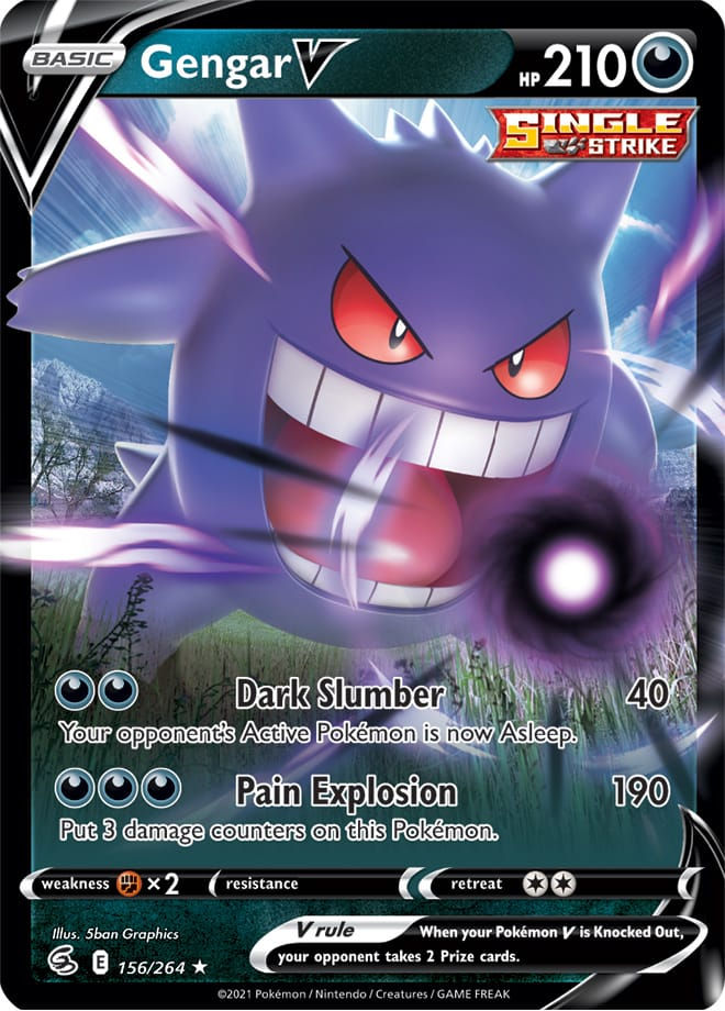 156/264 - Gengar V - V Rare - Fusion Strike