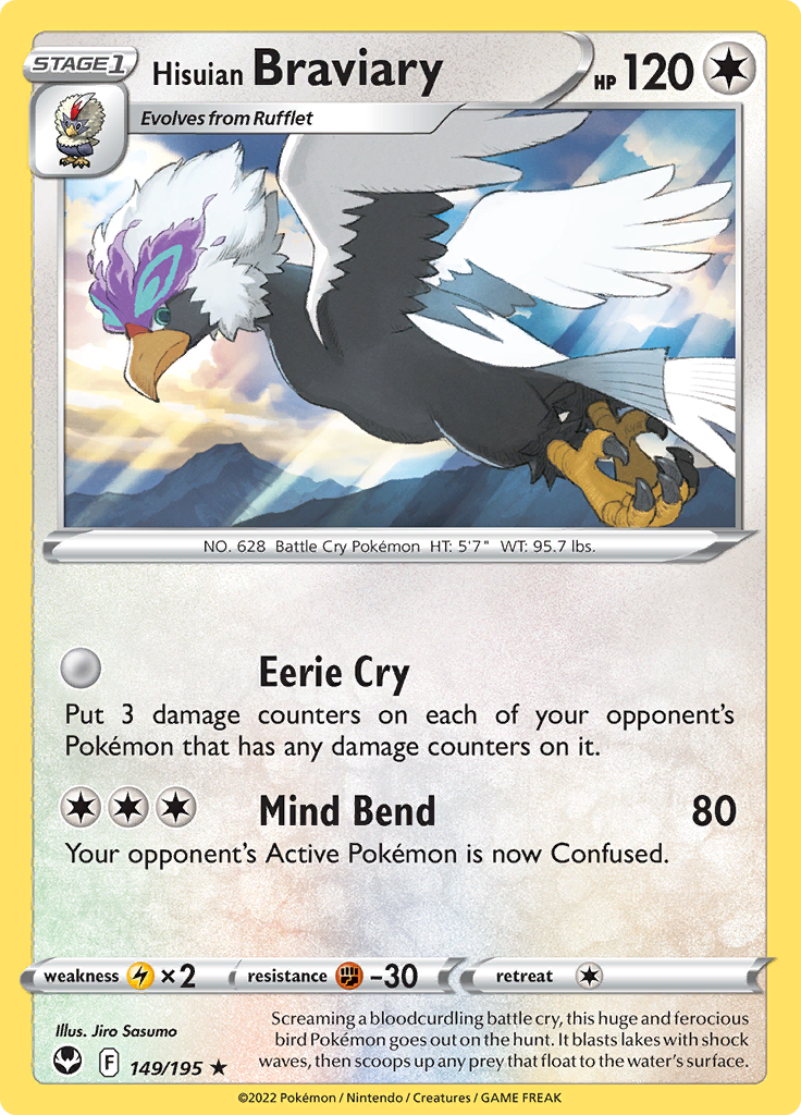 149/195 - Hisuian Braviary - Rare - Silver Tempest