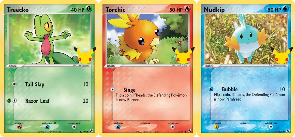 Hoenn First Partner - Treecko, Torchic, Mudkip - JUMBO CARD
