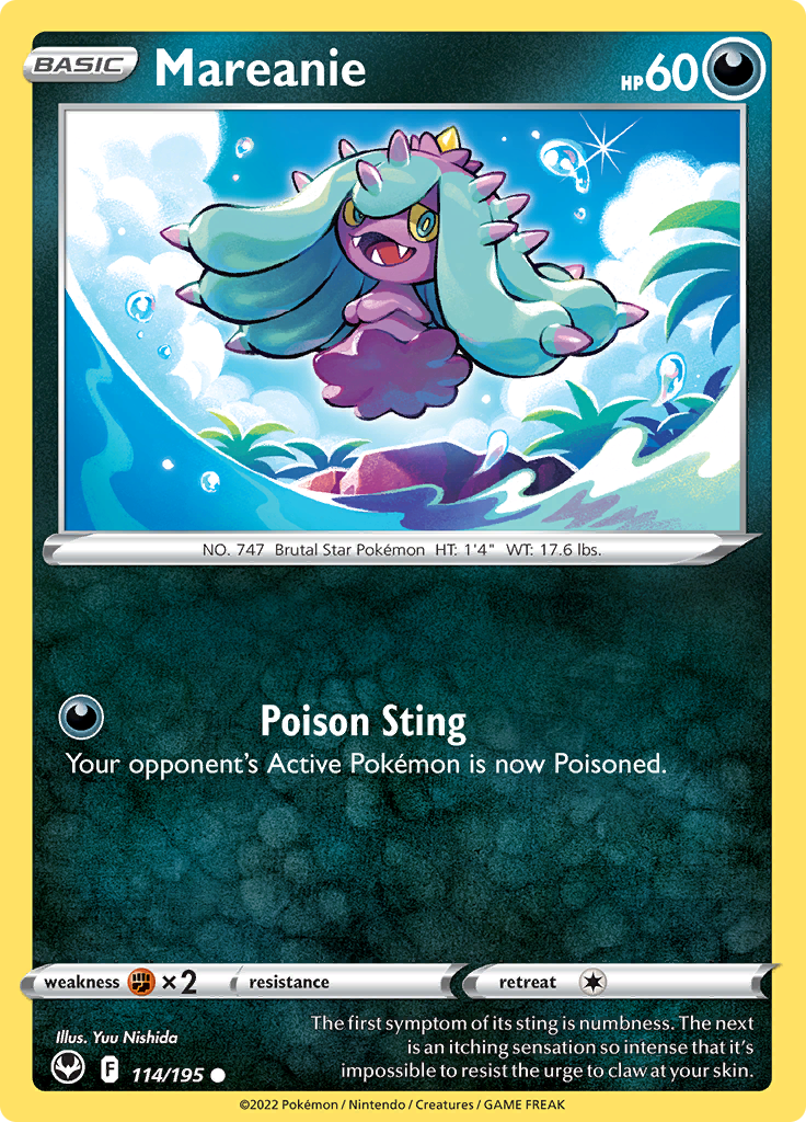 114/195 - Mareanie - Common - Silver Tempest