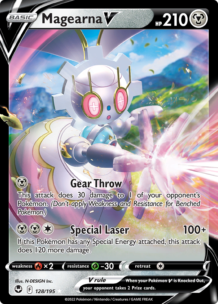 128/195 - Magearna V - V Rare - Silver Tempest