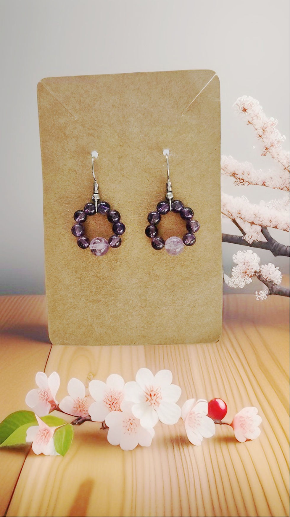 Miniature : boucle d'oreille Améthyste