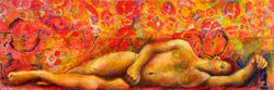 Eliaz Slonim Green Sofa Paintings