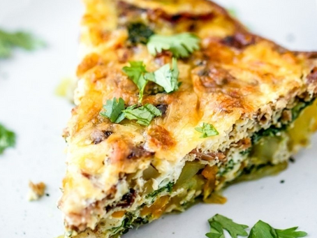 Delectable Jalapeño, Pepper Jack Cheese & Turkey Bacon Quiche with a Potato Crust 