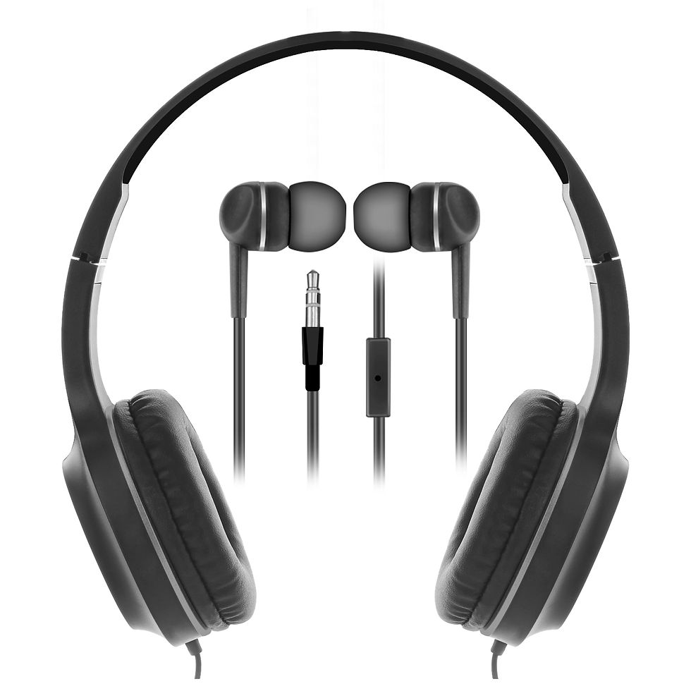 Thumbnail: SENTRY OVERHEAD & BUDS 2PK WIRED BLK/GRY(BLWHC101)