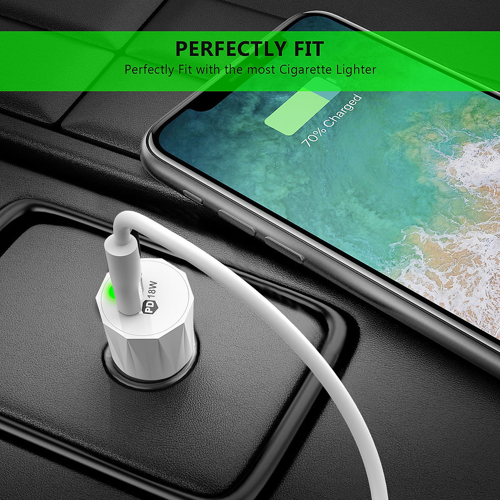 Thumbnail: 18W PD Fast Charger Car & 3FT C to 8Pin Cable (6/36)