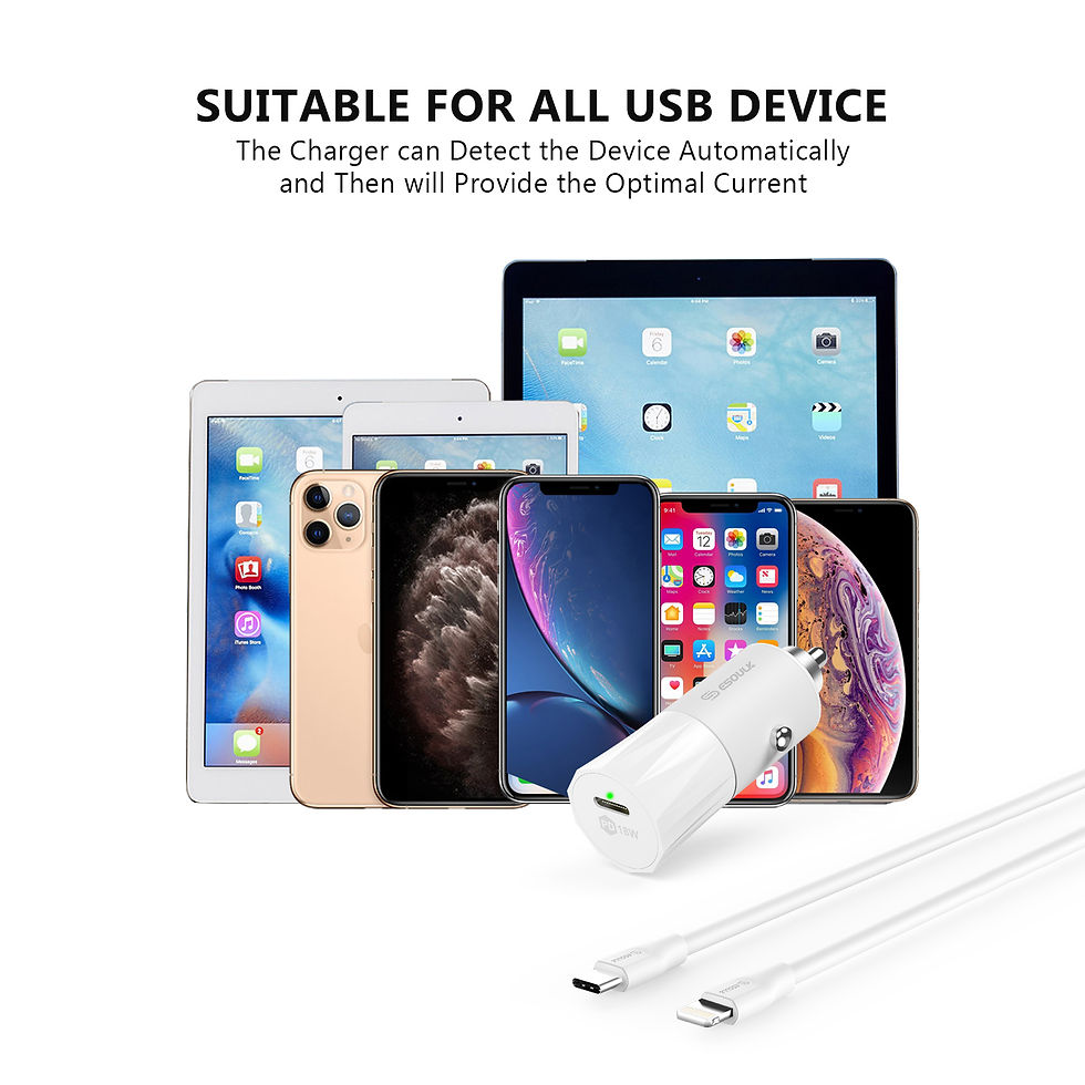 Thumbnail: 18W PD Fast Charger Car & 3FT C to 8Pin Cable (6/36)