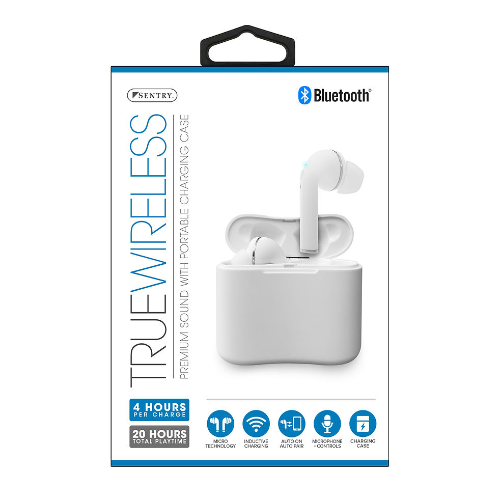 Thumbnail: SENTRY EARBUDS TRUE WRLSS PRO IN-EAR W CHRG CSE WHT/GM(BLWBT951)
