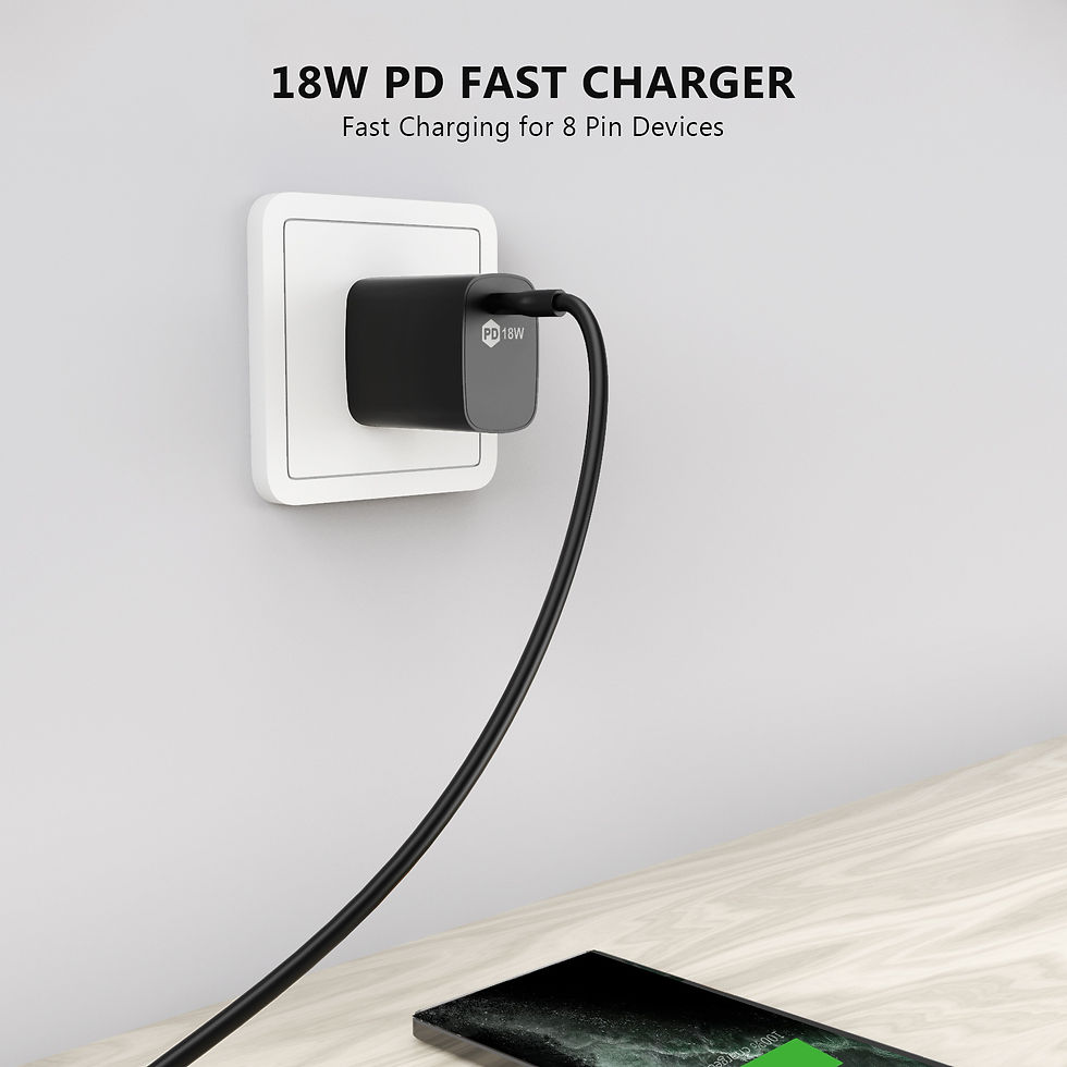 Thumbnail: 18W PD Fast Charger Wall & 5FT C to 8Pin Cable (6/72)