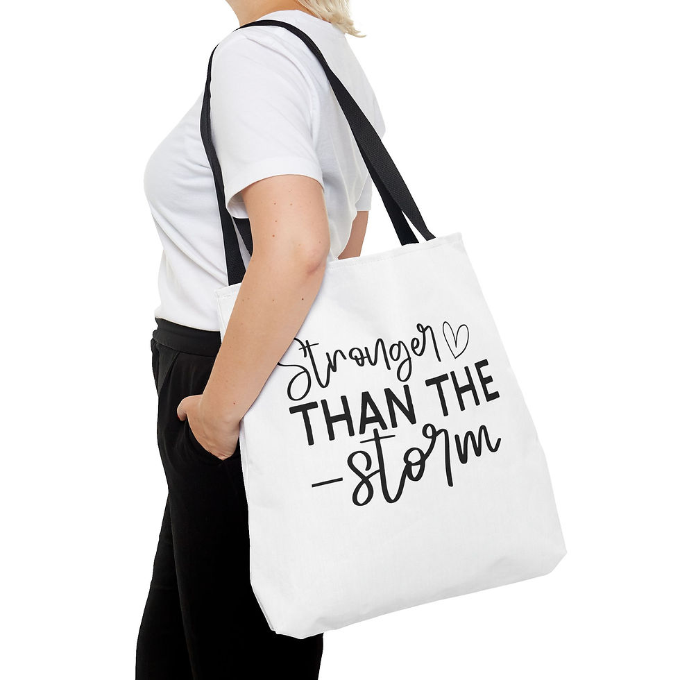 Thumbnail: "Stronger than the Storm" Tote Bag, Inspirational Tote Bag, Great gift for her