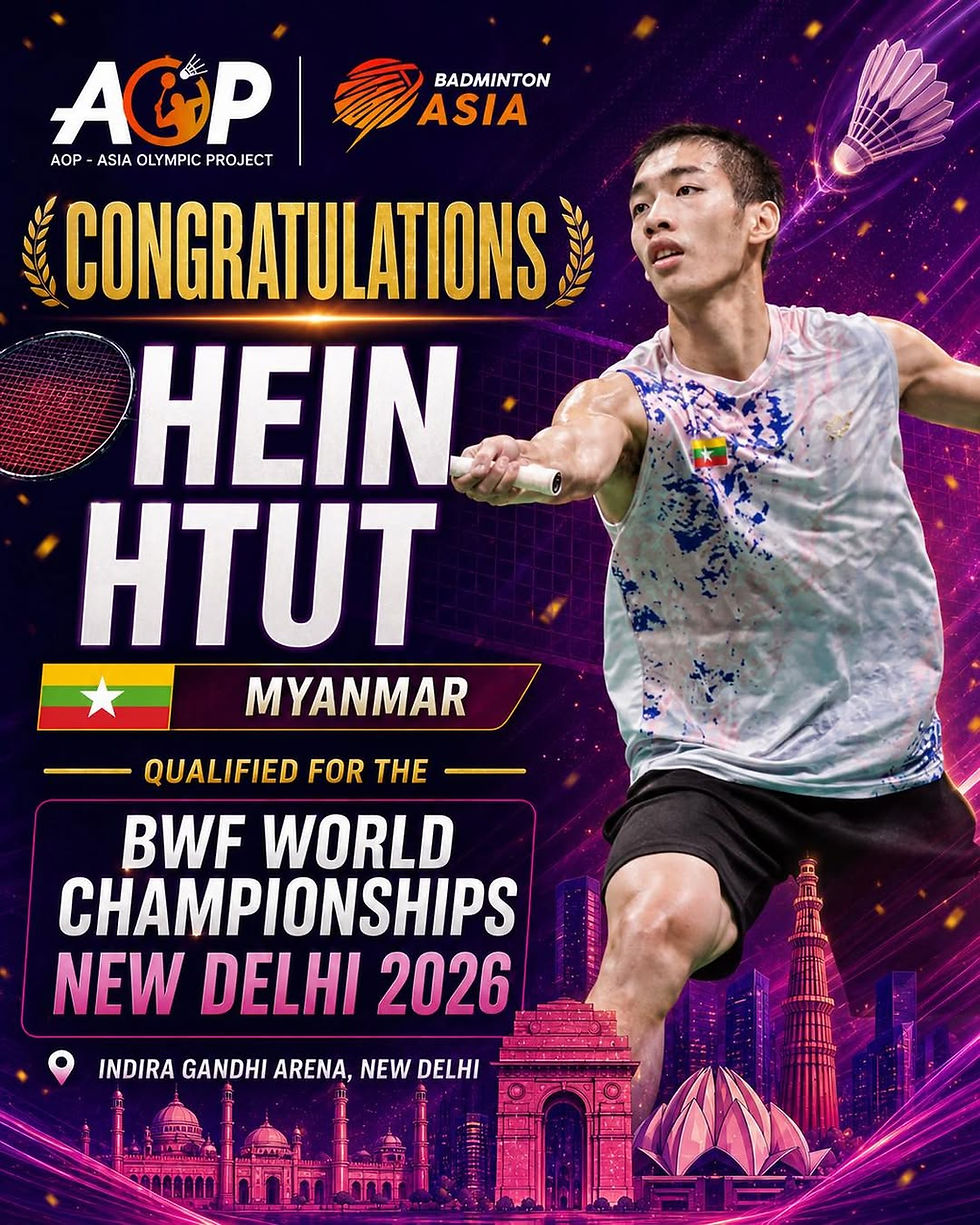 Hein Htut qulaify in the BWF World Championships