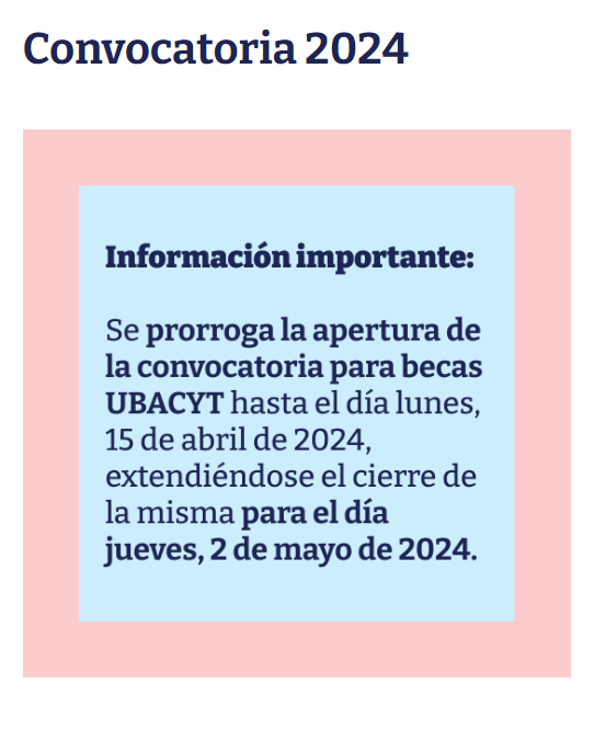 Llamado a postulaciones: Becas UBACyT 2024