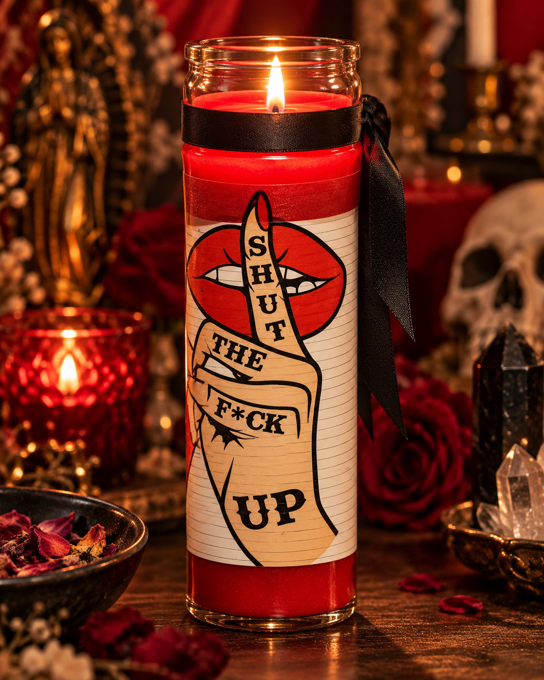 Vela Tapa Boca — Shut the F*ck Up Silenciar chismes • Frenar habladurías • Cort