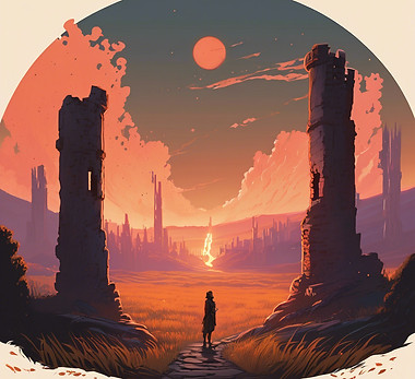 “A figure kneels in a field of ash, a single ember glowing in their hand. Behind them, the