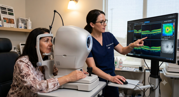 Figure 1: A single OCT scan provides a detailed view of the retina, but it only captures a static point in time