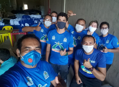Distribuição de tecidos para a confecção de máscaras