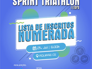 LISTA DE INSCRITOS (NUMERADA) - "CAMPEONATO CEARENSE DE SPRINT TRIATHLON 2021".
