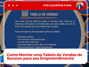 Como Montar uma Tabela de Vendas de Sucesso para seu Empreendimento