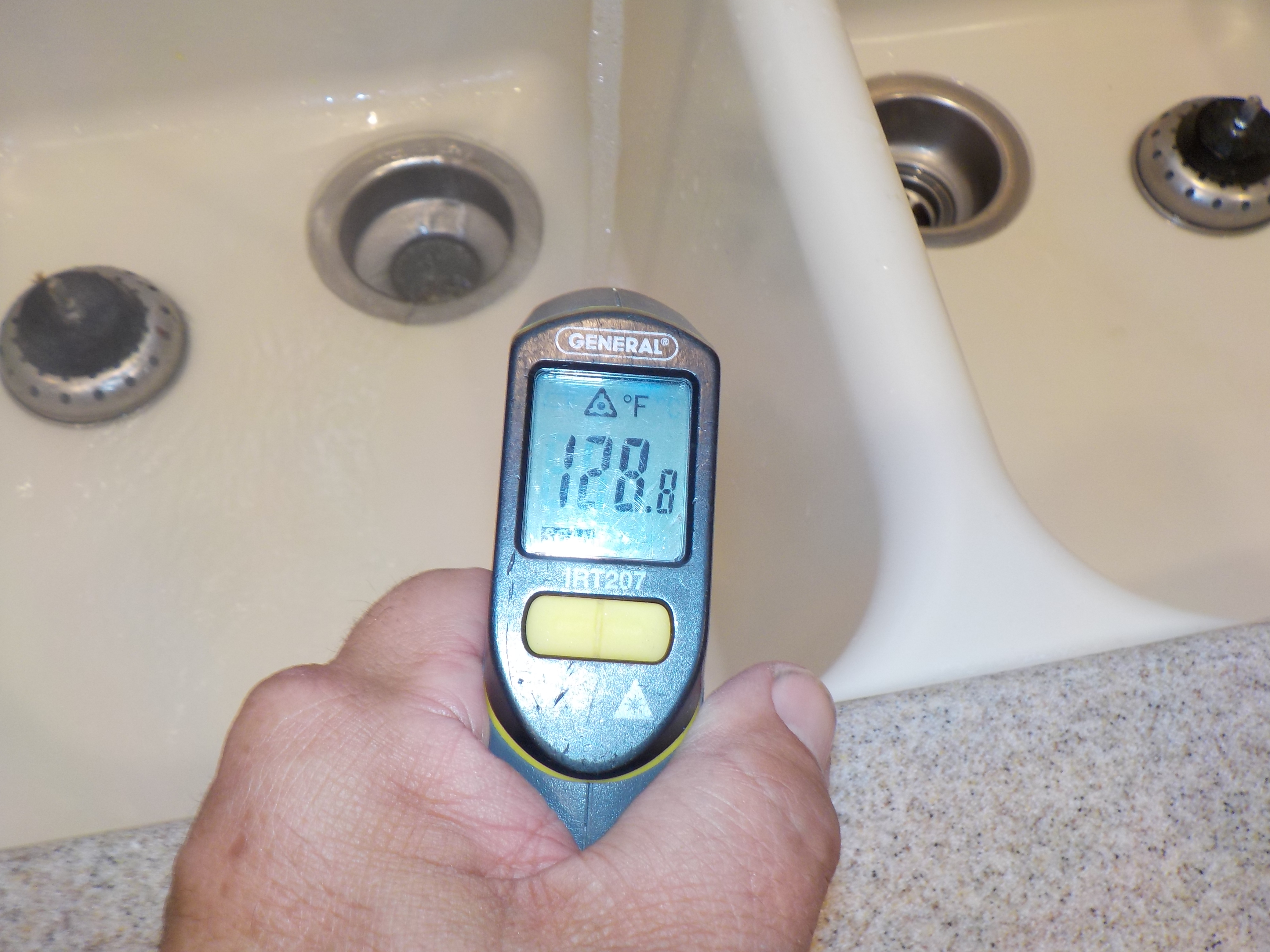 Checking the hot water