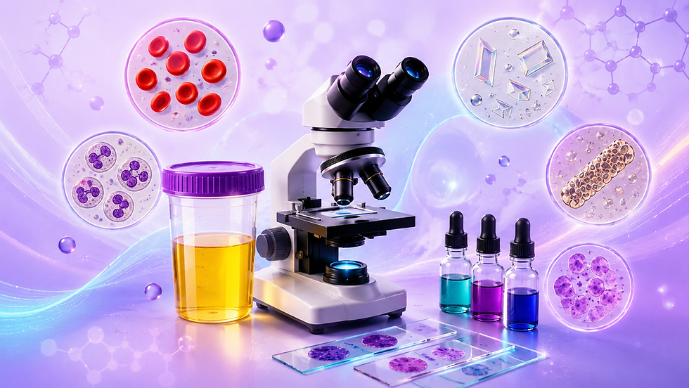 Sedimento urinario y tinciones: guía para el análisis microscópico de orina