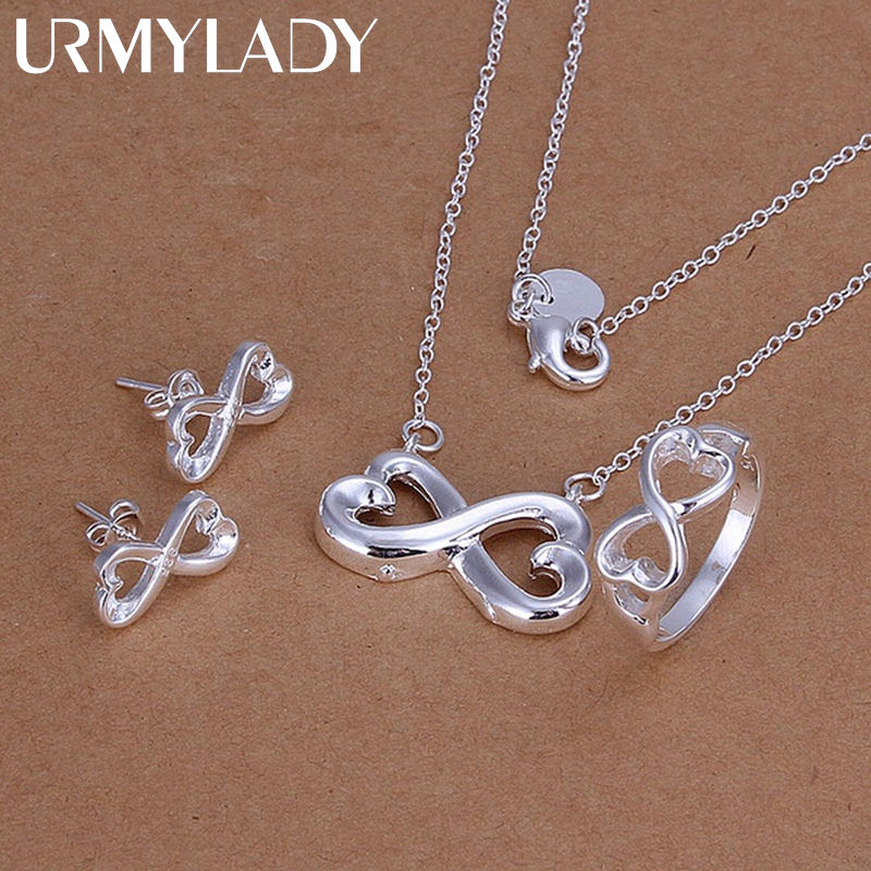 925 sterling silver lady women Valentine's Day gift creative ring necklace stud